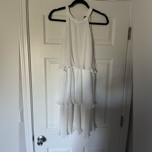 White Tiered Flare Dress